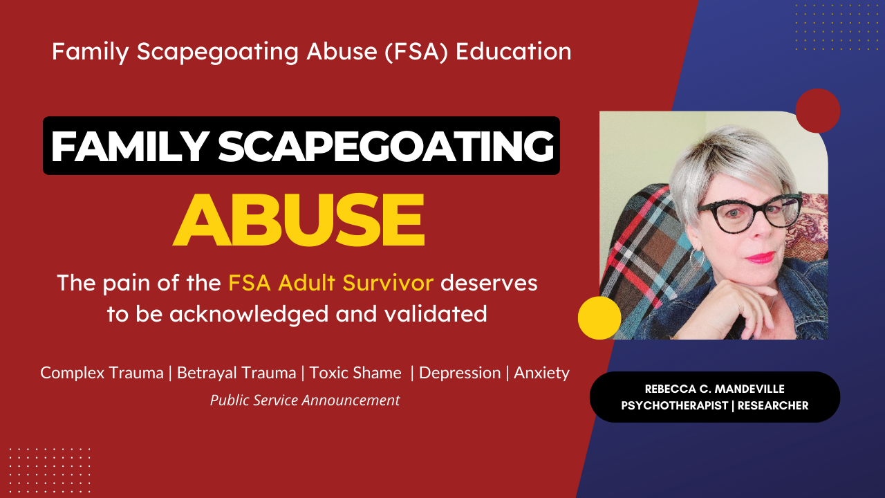 Family Scapegoating Abuse (FSA) Public Service Announcement – Now Available on YouTube