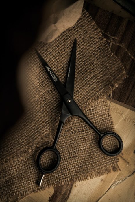 scissors on pieces of fabric